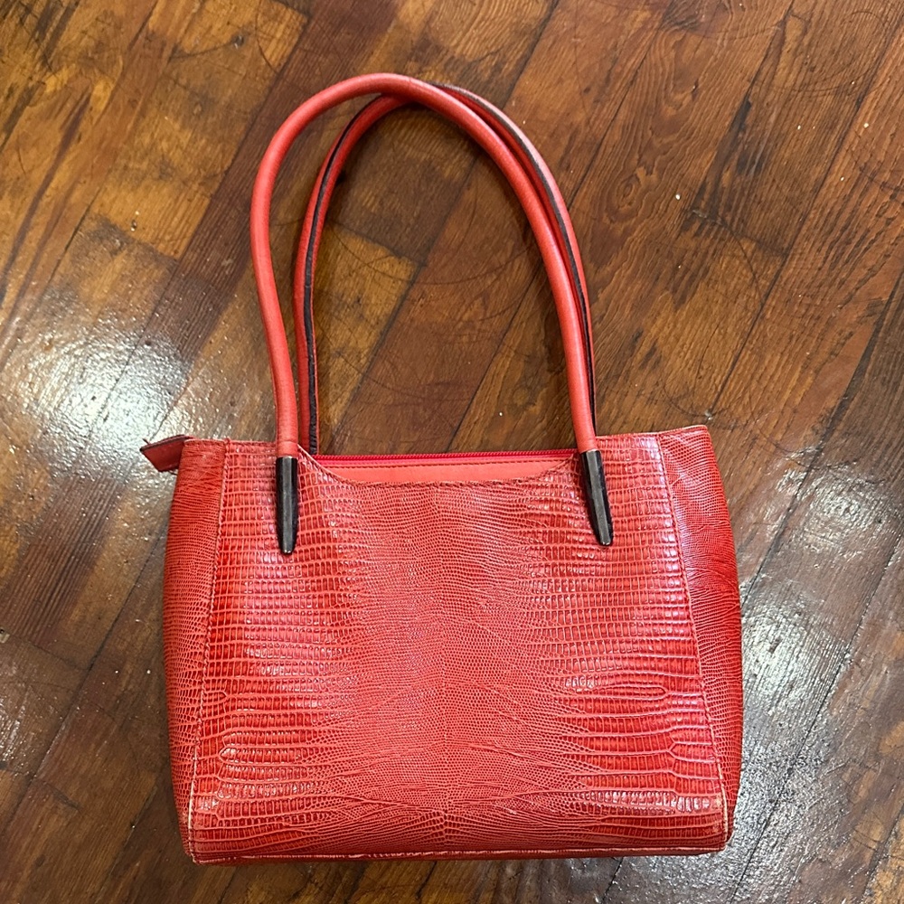 Bettina Red Crocodile leather handbag